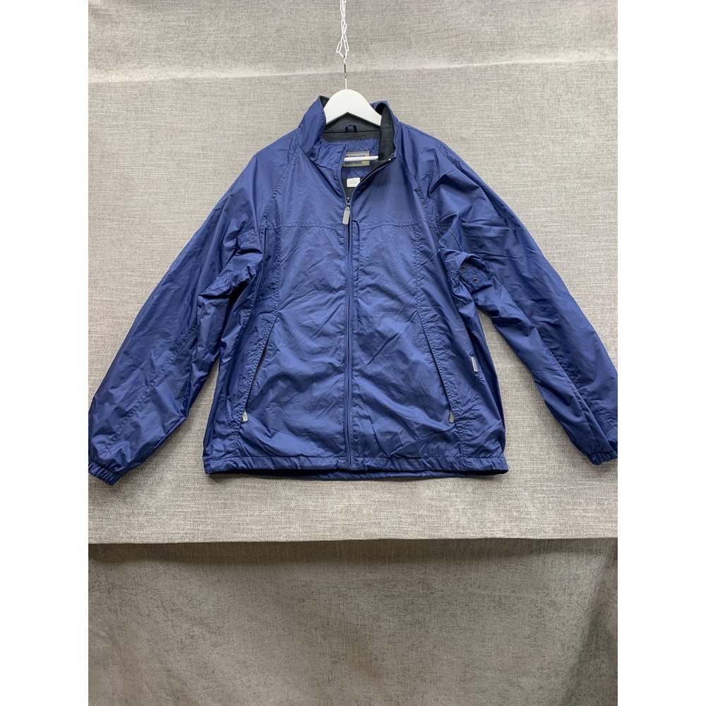 Weather Tamer Windbreaker Jacket Mens Medium Navy Blue Water Resistant Full Zip